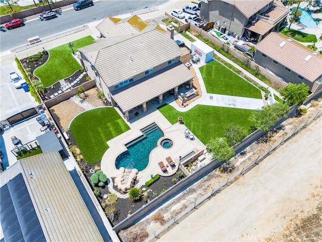 2571 Stetson Dr, Norco, CA 92860 - aerial perspective of suburban area with a pool