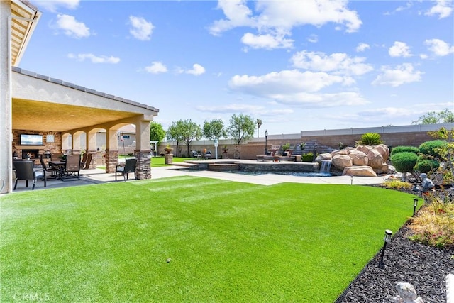 2571 Stetson Dr, Norco, CA 92860 - view of green lawn with a patio area
