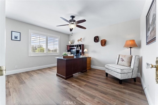 2571 Stetson Dr, Norco, CA 92860 - office space with a ceiling fan and wood finished floors