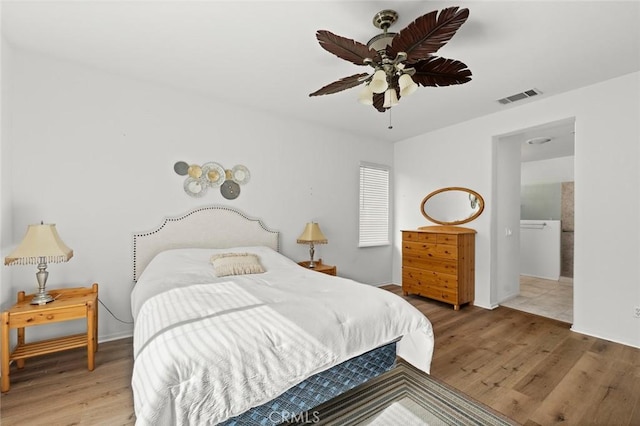 28253 Harmony Ln, Menifee, CA 92584 - bedroom with wood finished floors and a ceiling fan