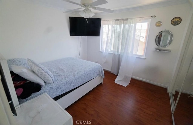 19912 Claretta Ave, Cerritos, CA 90703 - bedroom featuring wood finished floors, a ceiling fan, and crown molding