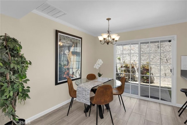 1047 E Huntington Dr Unit D, Monrovia, CA 91016 - dining room featuring a chandelier and ornamental molding