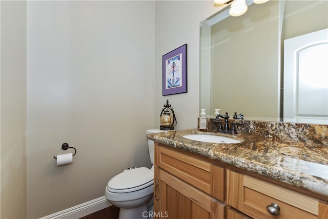 1179 Aleutian Dr, Lake Arrowhead, CA 92352 - half bathroom with vanity and wood finished floors