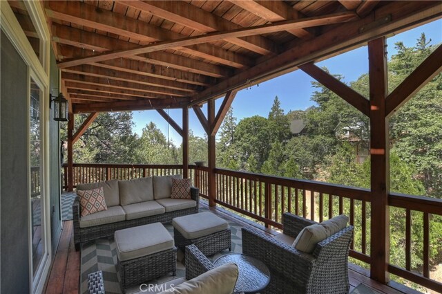 1179 Aleutian Dr, Lake Arrowhead, CA 92352 - deck featuring outdoor lounge area