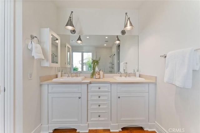 3201 4th Ave, Corona Del Mar, CA 92625 - full bathroom with a shower stall and double vanity