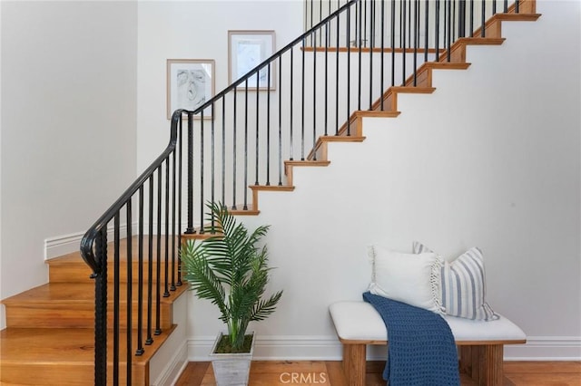 3201 4th Ave, Corona Del Mar, CA 92625 - stairway with baseboards and wood finished floors