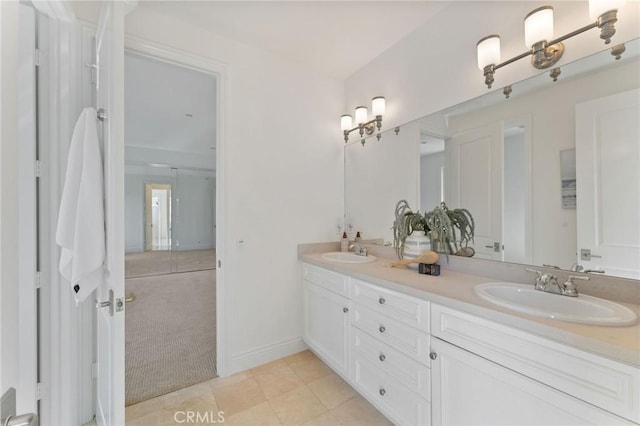 3201 4th Ave, Corona Del Mar, CA 92625 - bathroom with double vanity and tile patterned flooring