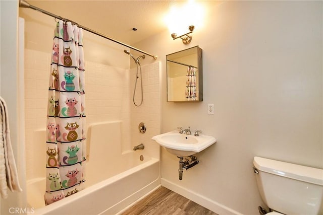 580 W Main St Unit 105, Alhambra, CA 91801 - bathroom with shower / bath combination with curtain and wood finished floors