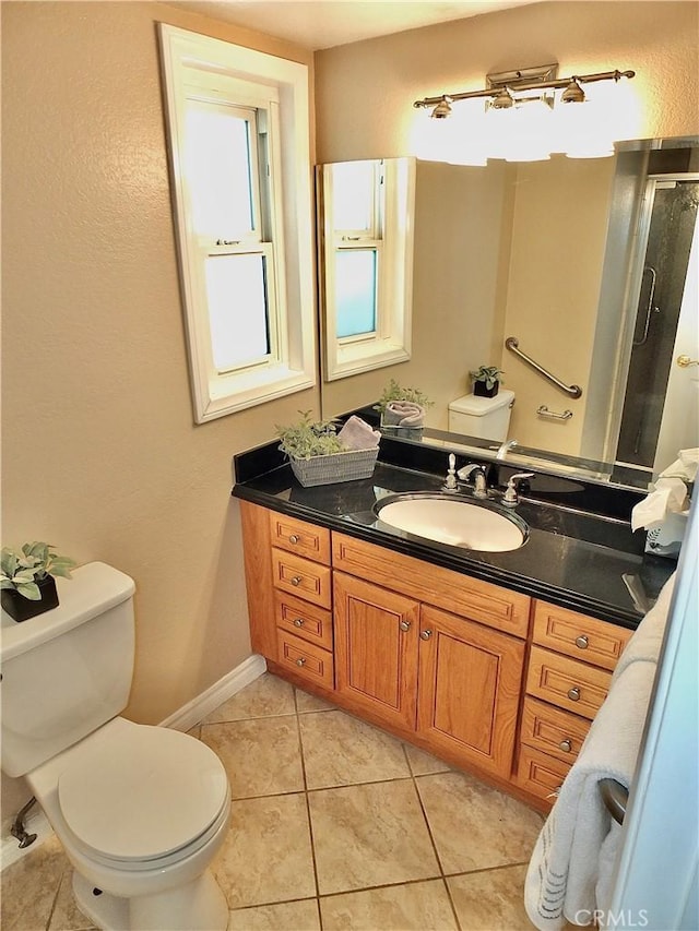 2524 Littleton Pl, Costa Mesa, CA 92626 - full bathroom featuring vanity, tile patterned flooring, and a stall shower
