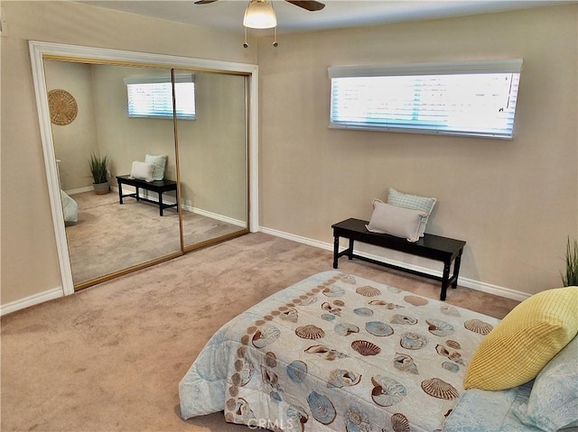 2524 Littleton Pl, Costa Mesa, CA 92626 - carpeted bedroom featuring a closet and a ceiling fan