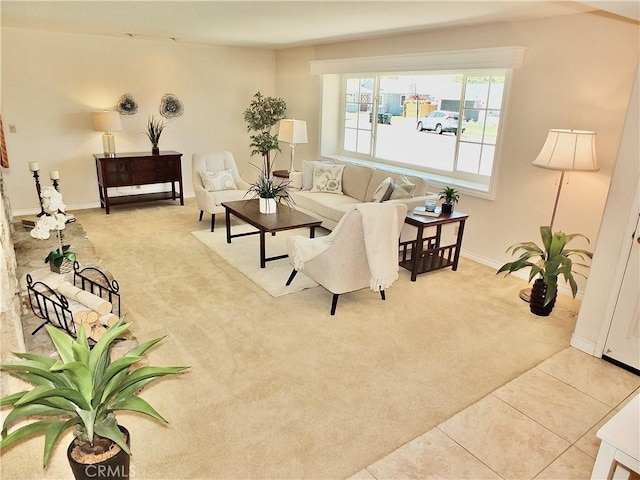 2524 Littleton Pl, Costa Mesa, CA 92626 - carpeted living room with baseboards and tile patterned floors