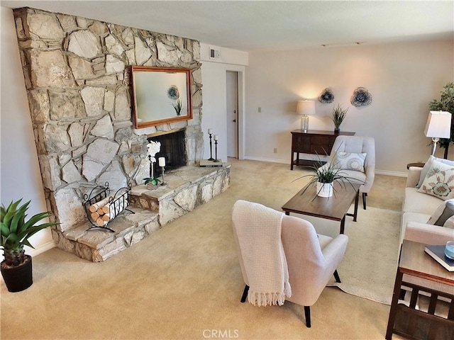 2524 Littleton Pl, Costa Mesa, CA 92626 - living room featuring carpet floors and a fireplace
