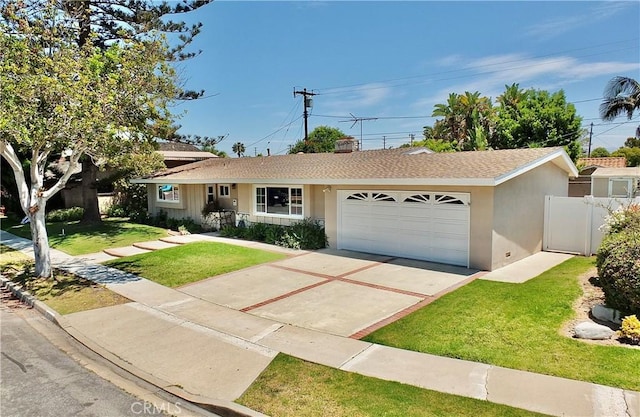 2524 Littleton Pl, Costa Mesa, CA 92626 - ranch-style house with an attached garage, stucco siding, driveway, and a shingled roof