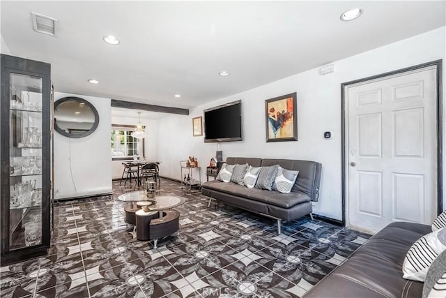 7549 Variel Ave, Canoga Park, CA 91303 - living area featuring recessed lighting and baseboards