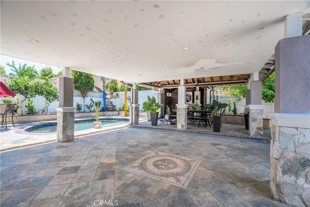 7549 Variel Ave, Canoga Park, CA 91303 - fenced backyard featuring a patio and outdoor dining space