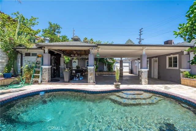 7549 Variel Ave, Canoga Park, CA 91303 - swimming pool with a gazebo and a patio