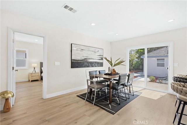 3876 Olmsted Ave, Los Angeles, CA 90008 - dining space with light wood-style flooring and recessed lighting