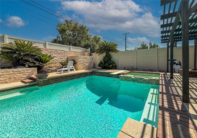 17213 Horace St, Granada Hills, CA 91344 - view of pool featuring a fenced backyard and a pool with connected hot tub