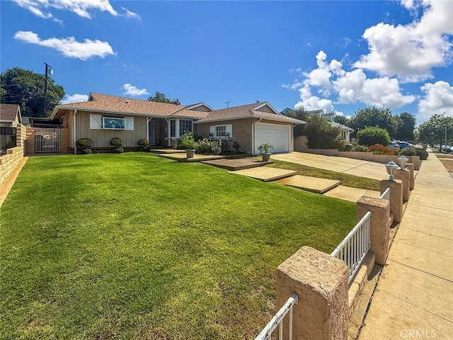 17213 Horace St, Granada Hills, CA 91344 - ranch-style house featuring an attached garage, driveway, and a gate