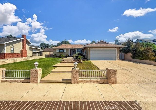 17213 Horace St, Granada Hills, CA 91344 - view of front of property featuring a fenced front yard, an attached garage, and concrete driveway