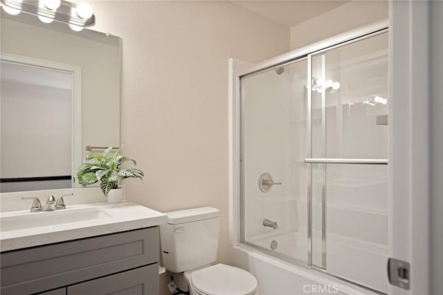 833 E Victoria, Lake Arrowhead, CA 92352 - full bathroom featuring vanity and bath / shower combo with glass door