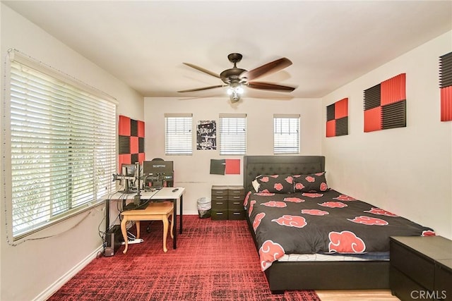 13637 Aspen Leaf Ln, Eastvale, CA 92880 - bedroom with multiple windows, carpet, and ceiling fan