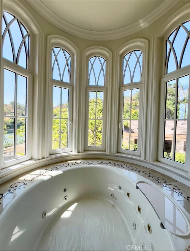 119 Furlong Ln, Bradbury, CA 91008 - full bathroom with a jetted tub and crown molding