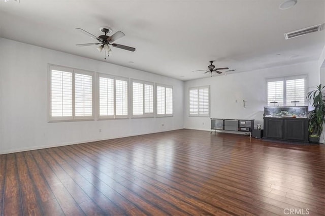 16202 Orion Ave, Chino, CA 91708 - unfurnished living room with ceiling fan, healthy amount of natural light, and dark wood-type flooring