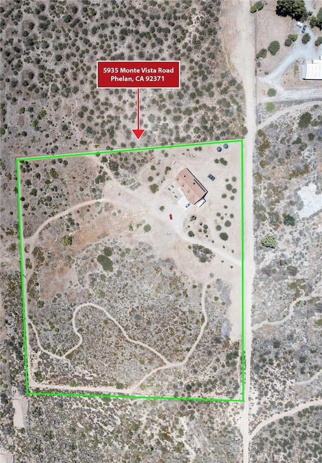 5935 Monte Vista Rd, Phelan, CA 92371 - map / location with property boundaries highlighted