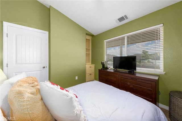 5935 Monte Vista Rd, Phelan, CA 92371 - carpeted bedroom featuring lofted ceiling