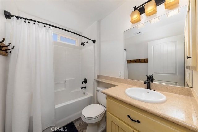 5935 Monte Vista Rd, Phelan, CA 92371 - full bath featuring vanity and shower / tub combo with curtain