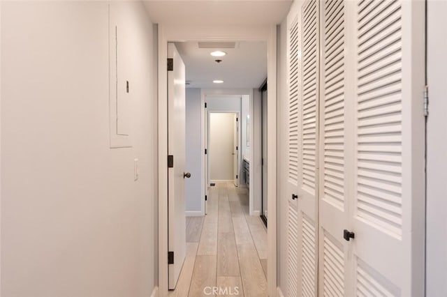222 Monterey Rd Unit 1205, Glendale, CA 91206 - corridor with light wood finished floors and recessed lighting