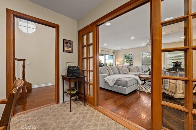 20072 Mural Cir, Huntington Beach, CA 92646 - foyer featuring wood finished floors and recessed lighting