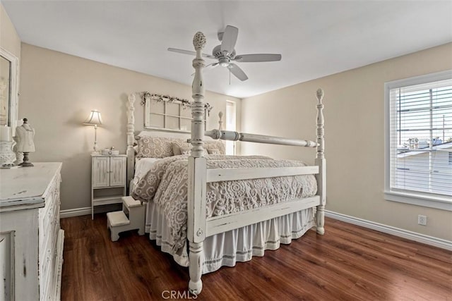 20072 Mural Cir, Huntington Beach, CA 92646 - bedroom featuring dark wood finished floors and ceiling fan