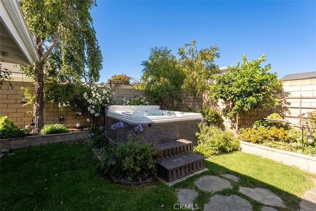 20072 Mural Cir, Huntington Beach, CA 92646 - fenced backyard with a hot tub