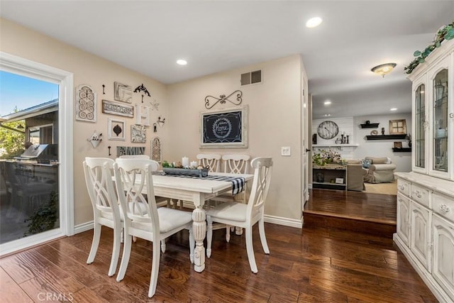 20072 Mural Cir, Huntington Beach, CA 92646 - dining space with dark wood finished floors and recessed lighting