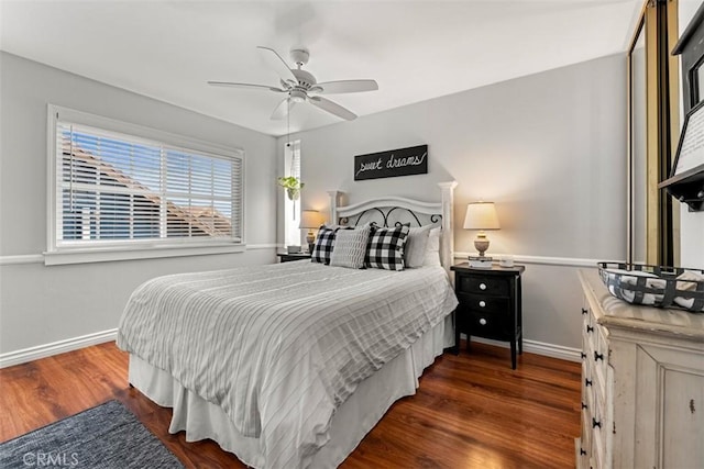 20072 Mural Cir, Huntington Beach, CA 92646 - bedroom with dark wood finished floors and ceiling fan