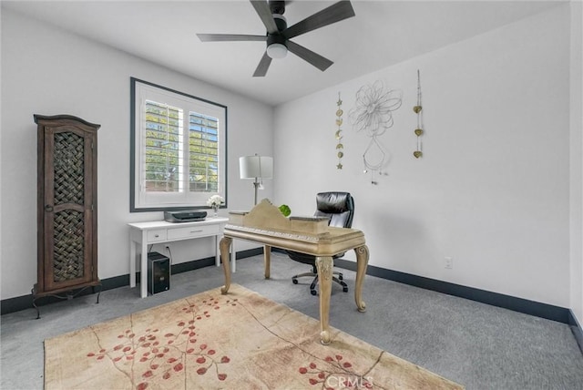 40569 Koa Ct, Temecula, CA 92591 - carpeted office featuring ceiling fan and baseboards