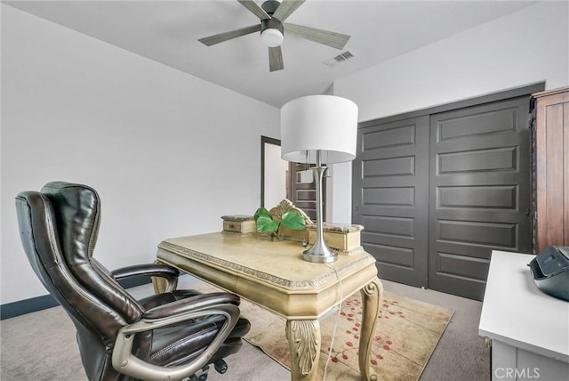 40569 Koa Ct, Temecula, CA 92591 - home office featuring light carpet and ceiling fan