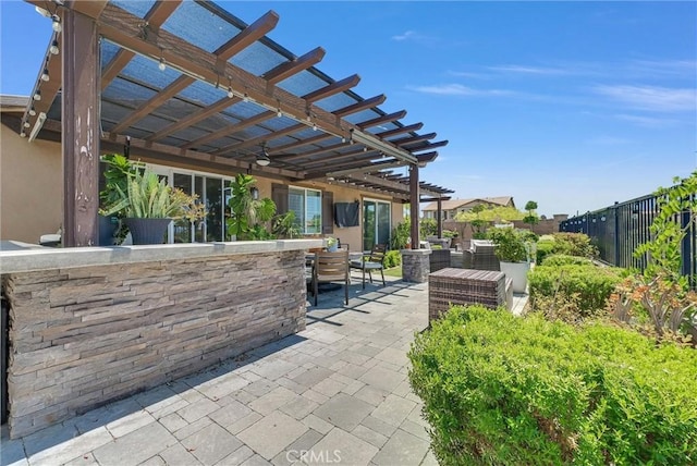 40569 Koa Ct, Temecula, CA 92591 - view of patio featuring a pergola and an outdoor hangout area
