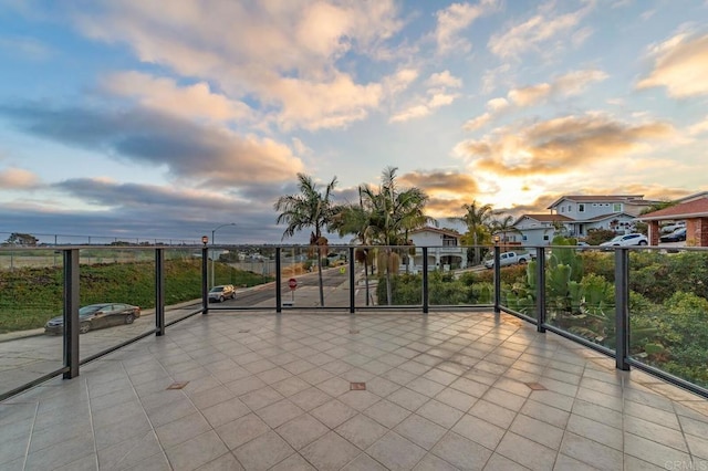 3526 Ticonderoga St, San Diego, CA 92117 - patio terrace at dusk featuring a residential view