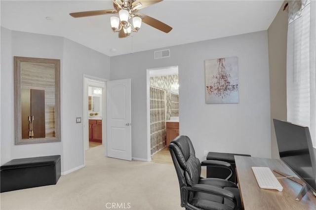 1405 Santa Victoria Rd Unit 2, Chula Vista, CA 91913 - office area with ceiling fan and light carpet