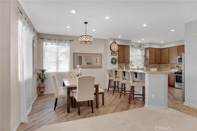 1405 Santa Victoria Rd Unit 2, Chula Vista, CA 91913 - dining room featuring recessed lighting and light wood-style flooring