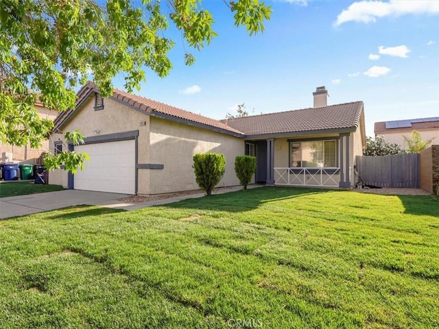 37453 56th St E, Palmdale, CA 93552 - view of front of home featuring a garage, stucco siding, a tiled roof, and concrete driveway
