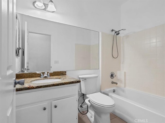 37453 56th St E, Palmdale, CA 93552 - bathroom with vanity, tub / shower combination, and tile patterned floors
