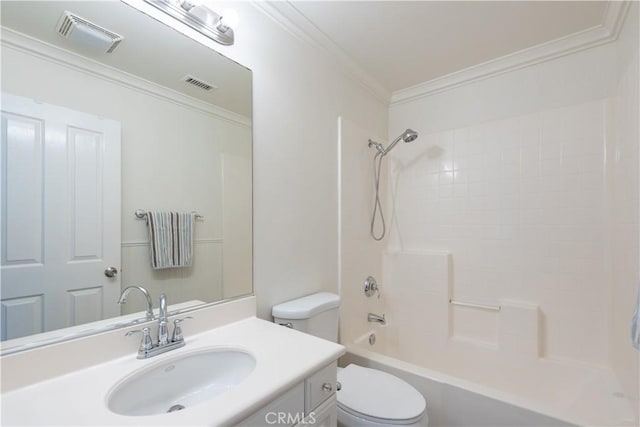 23 Bower Tree, Irvine, CA 92603 - bathroom featuring vanity, ornamental molding, and washtub / shower combination