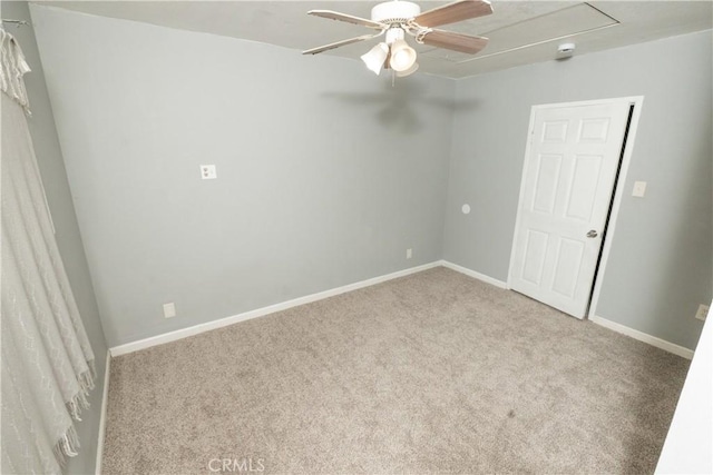 906 E 22nd St, Merced, CA 95340 - carpeted empty room with a ceiling fan and attic access