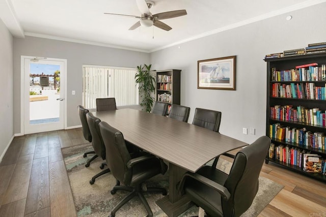 1021 Scott St Unit 130, Point Loma, CA 92106 - office space with wood finished floors, ceiling fan, and ornamental molding