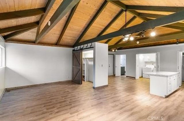 292 Heliotrope Dr, Lake Arrowhead, CA 92352 - unfurnished living room featuring wood ceiling and light wood-type flooring