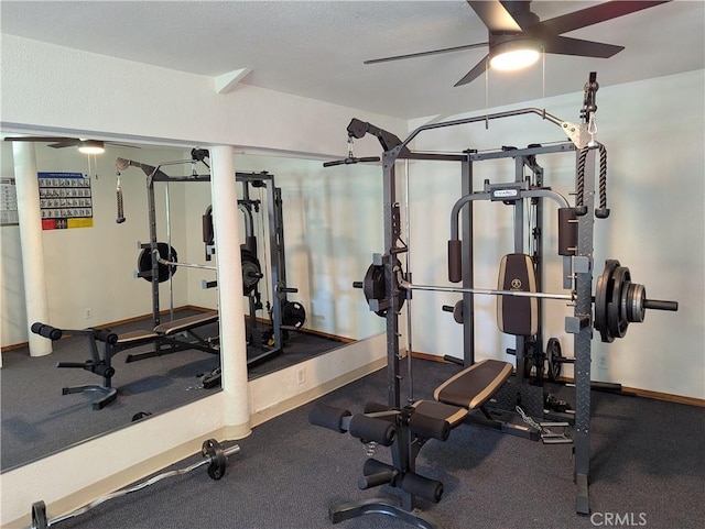 1785 Durham Dayton, Durham, CA 95938 - exercise area featuring a ceiling fan and baseboards